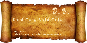 Daróczy Valéria névjegykártya
