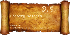 Daróczy Valéria névjegykártya
